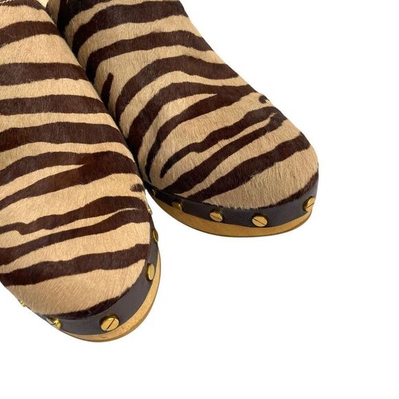 VERONICA BEARD Grita calf hair chunky Clogs Size  8 boho fall - Picture 3 of 12